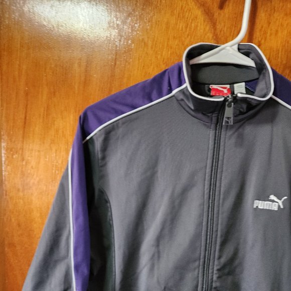 Women's Medium Puma Gray And Purple Full Zip Track Jacket - Picture 2 of 12